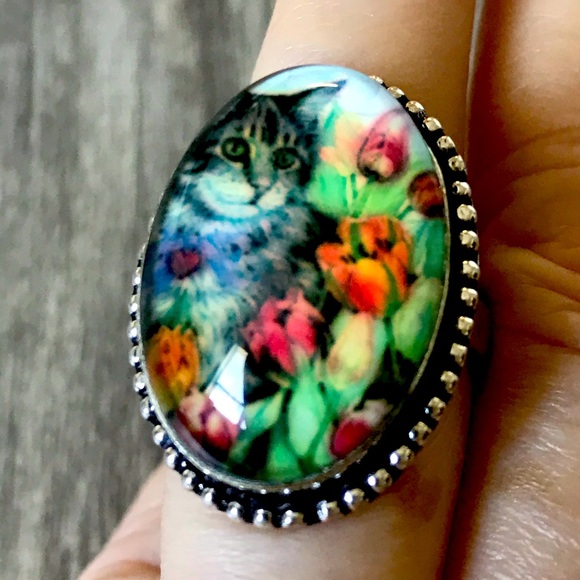 Dichroic Fancy Glass Ring - Picture 3 of 4